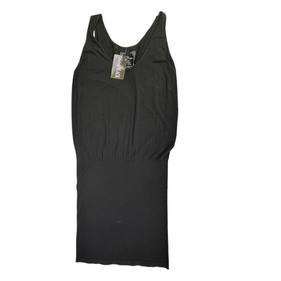Timeless Black Women's Sleeveless Scoop Neck Blouson Dress Black One Size NWT - Picture 3 of 7